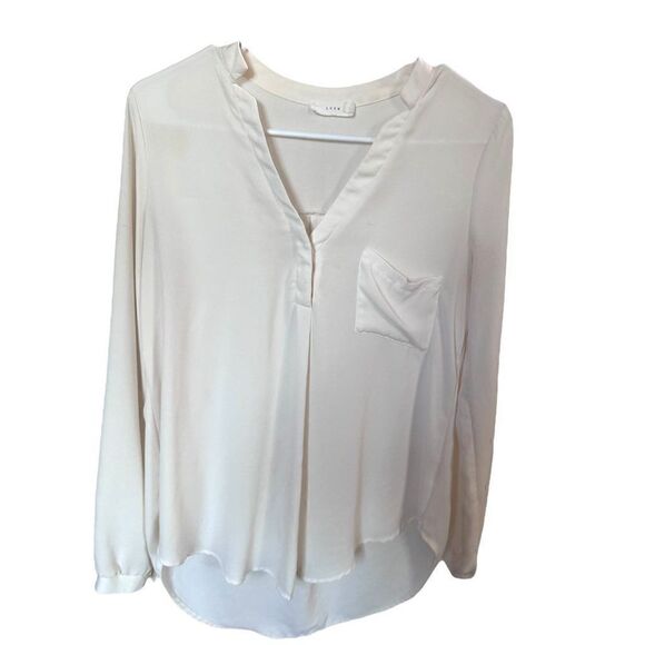 LUSH White Chiffon Popover Blouse - Size S - Picture 1 of 10